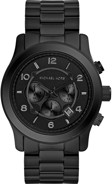 michael kors watch mens black face breaking|Michael Kors black dial watch.